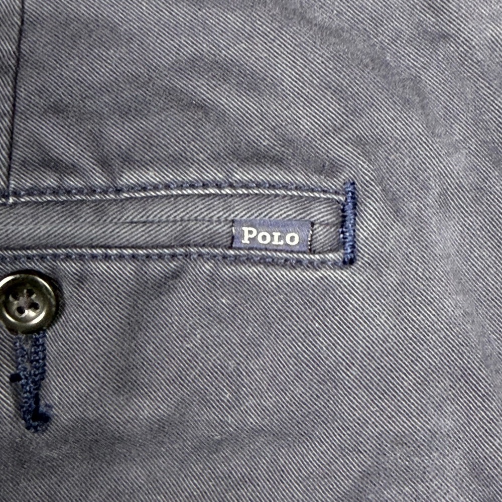 Polo Ralph Lauren Mens Navy Blue Cotton Chino Shorts Size 32 Flat Front Casual - Picture 7 of 7